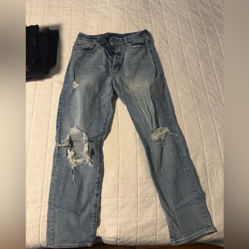Lucky Brand Light Blue Distressed Boyfriend Jeans